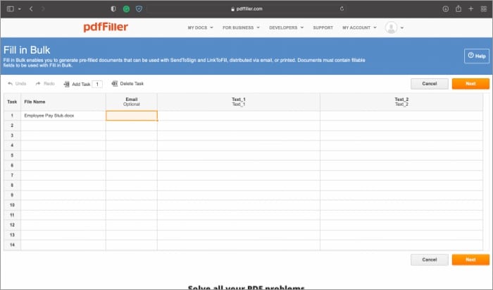 Fill forms automatically via pdfFiller