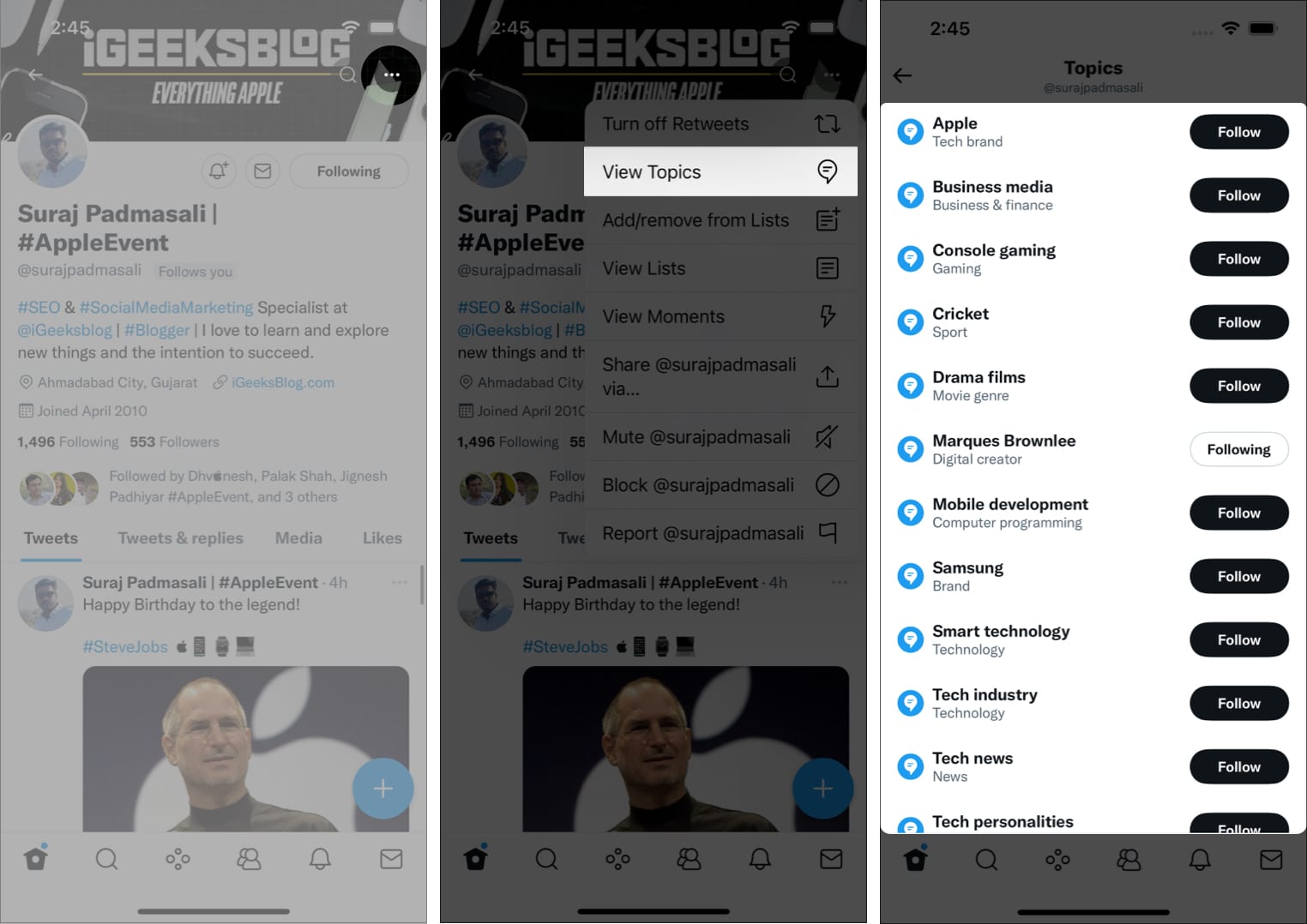 How to follow and unfollow Topics on Twitter from iPhone and iPad  - 40