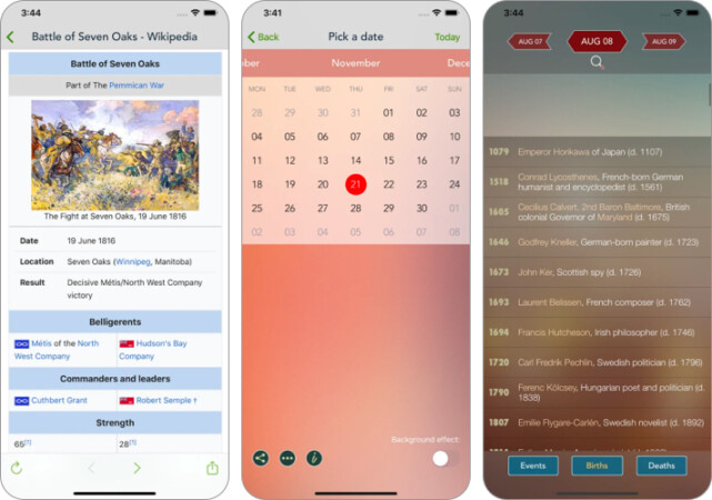 History Events Today app for iPhone and iPad