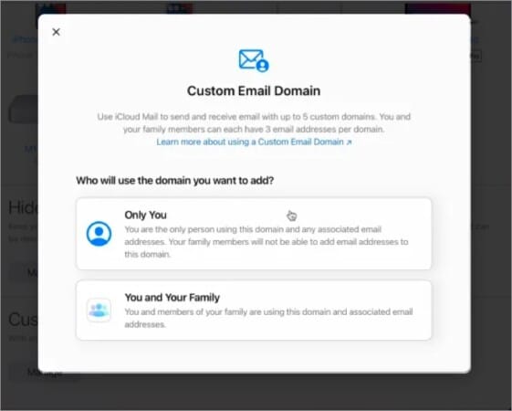 How to set up an iCloud Mail custom email domain