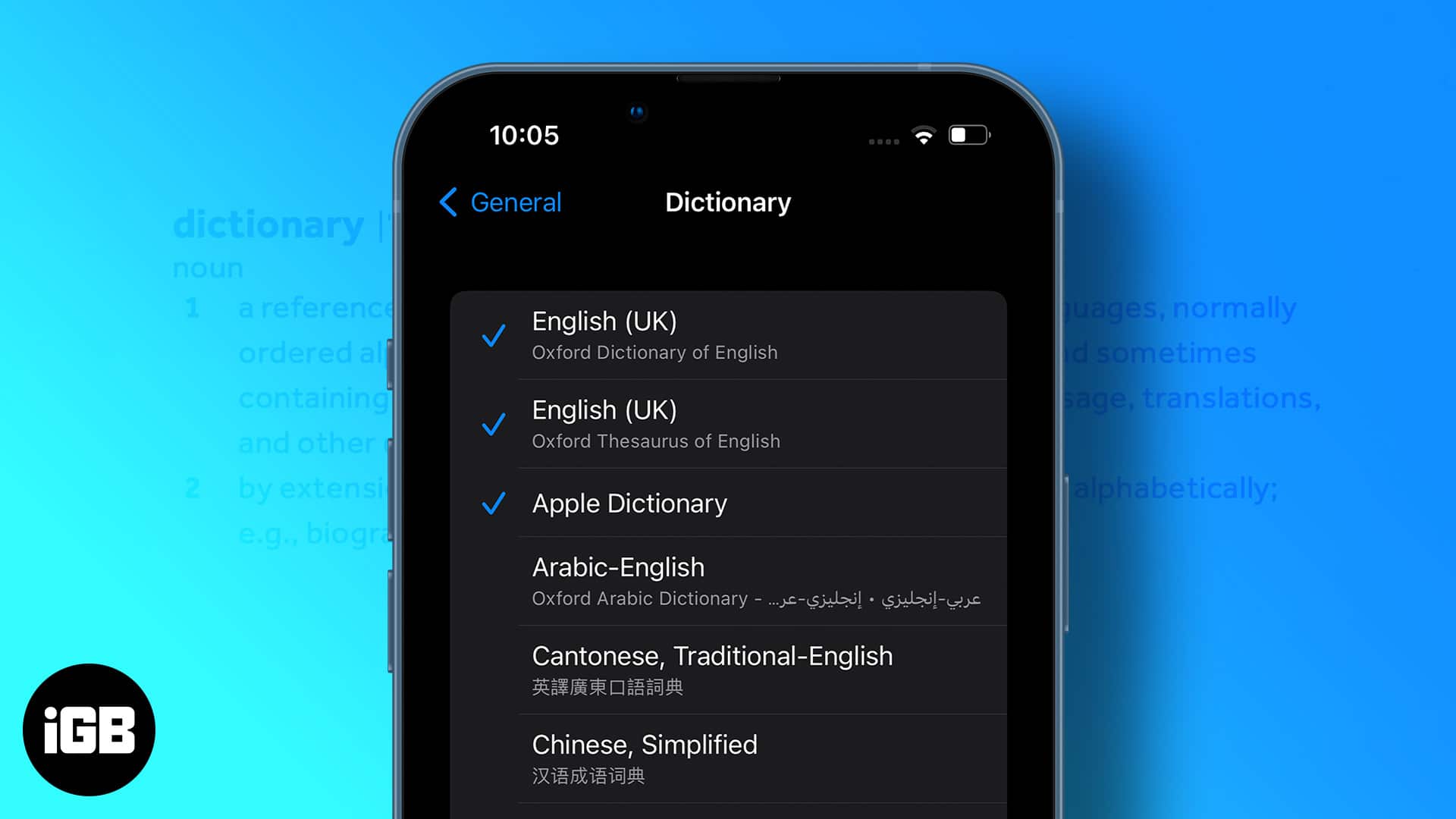 How to use iphones built in dictionary