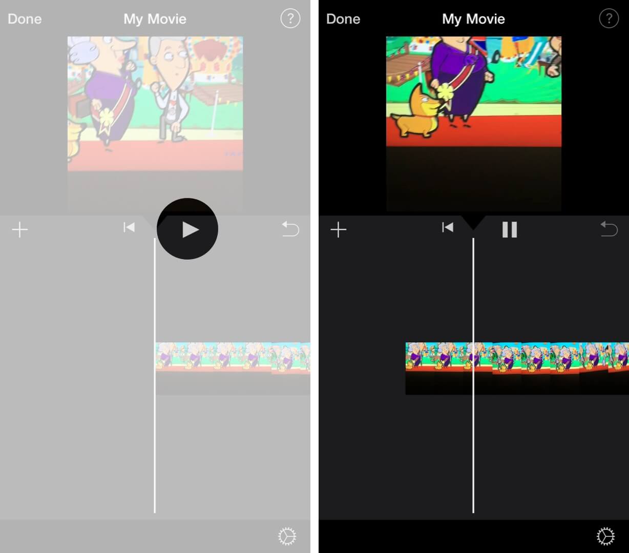 Play Merge Videos in iMovie on iPhone