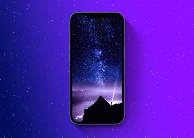 Purple galaxy wallpaper for iPhone