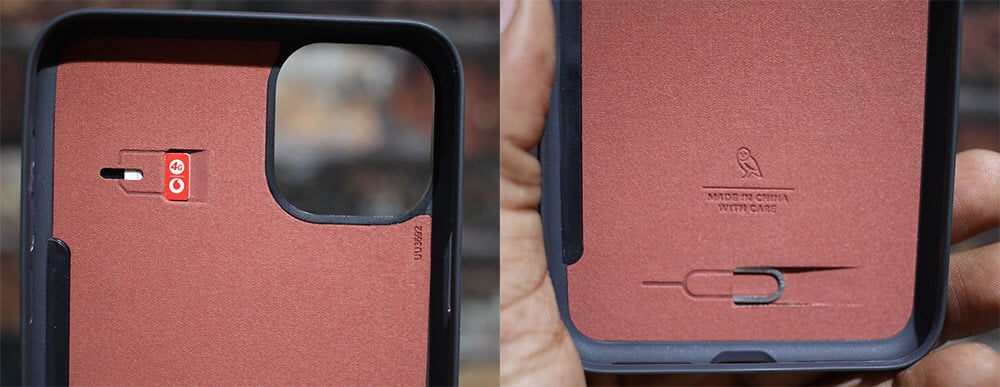 SIM Card and SIM Ejector Pin Slot in Bellroy iPhone 11 Pro Max Case