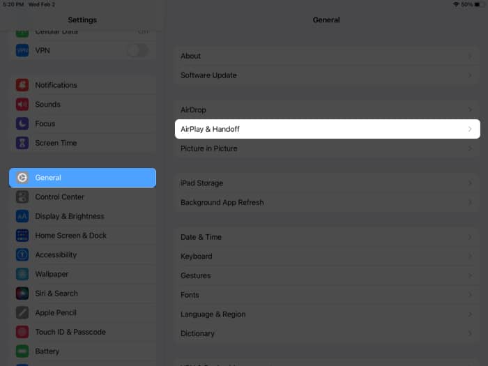 Set Universal Control on iPad