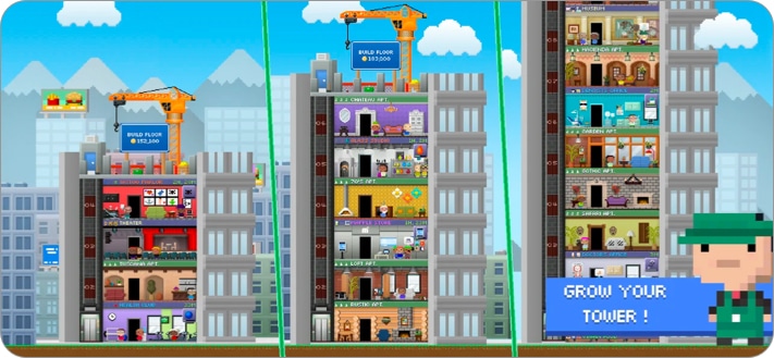 Tiny Tower life simulation game for iPhone and iPad