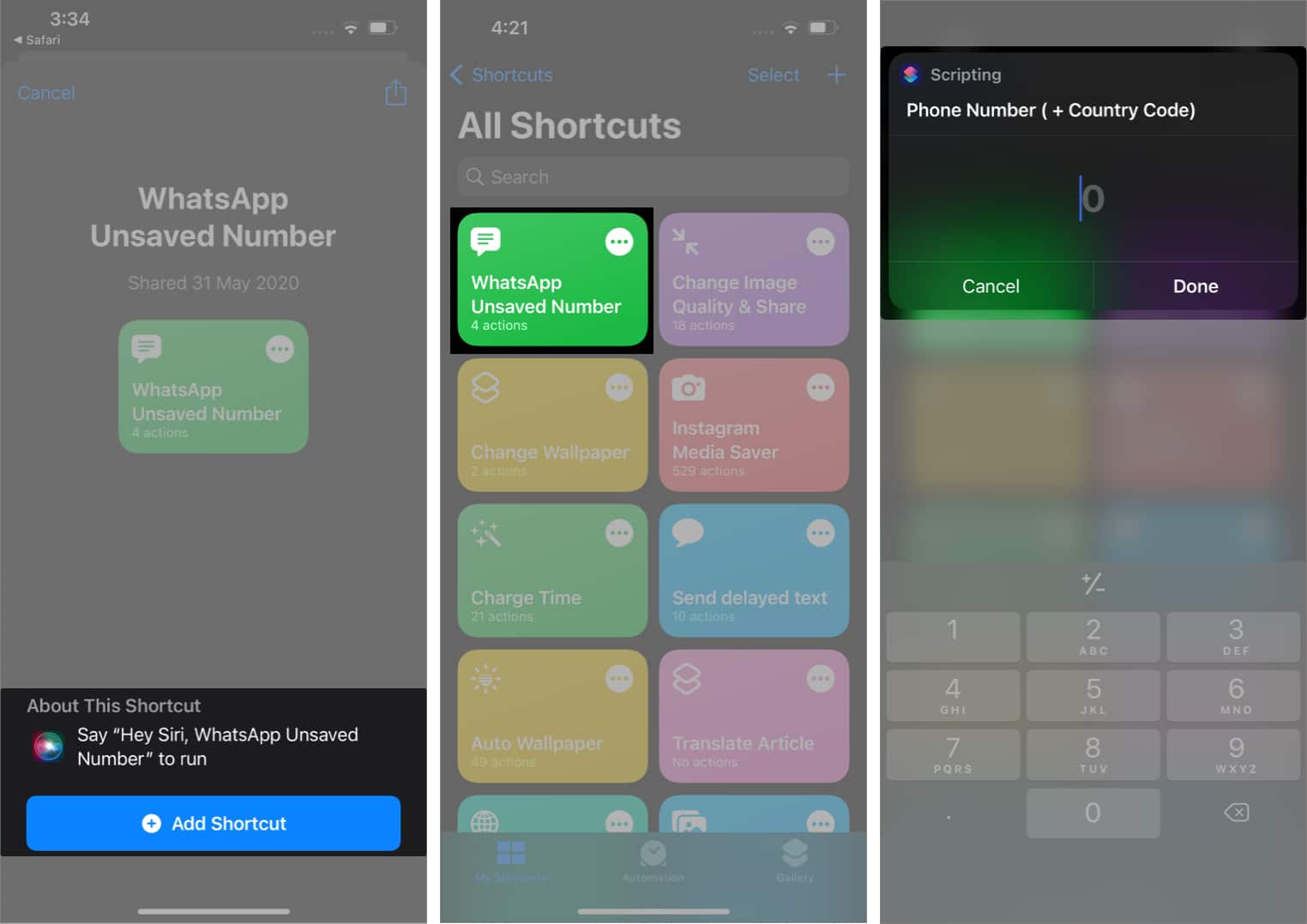 Use a Siri Shortcut to Ping Unsaved Numbers on WhatsApp for iPhone