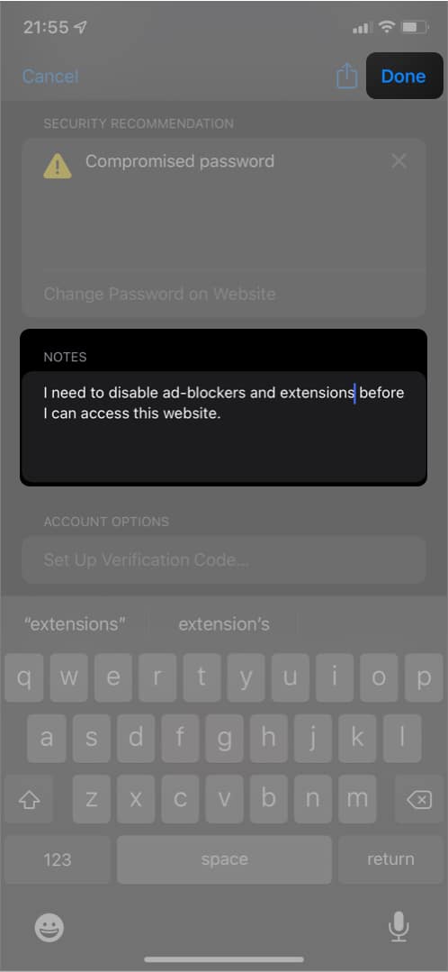 How to add notes to iCloud Keychain entries on iPhone and iPad  - 4