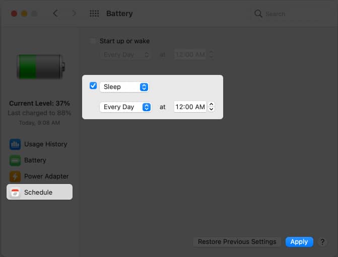 Автоматизируйте таймер Spotify на Mac с помощью настройки батареи