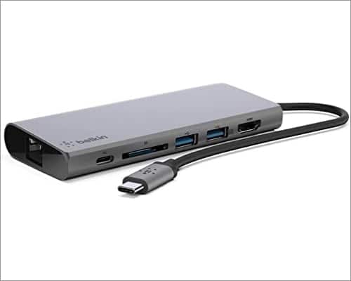 Belkin USB-C Hub with Tethered USB-C for MacBook