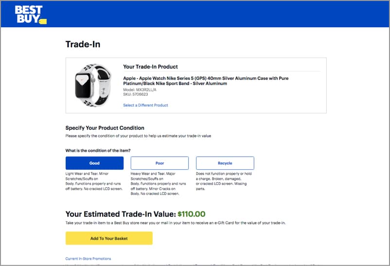 Check Apple Watch trade-in value on BestBuy