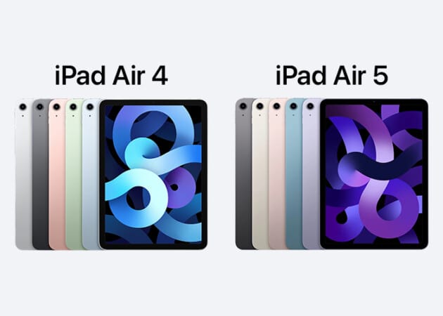 Colors comparison of iPad Air 5 and iPad Air 4