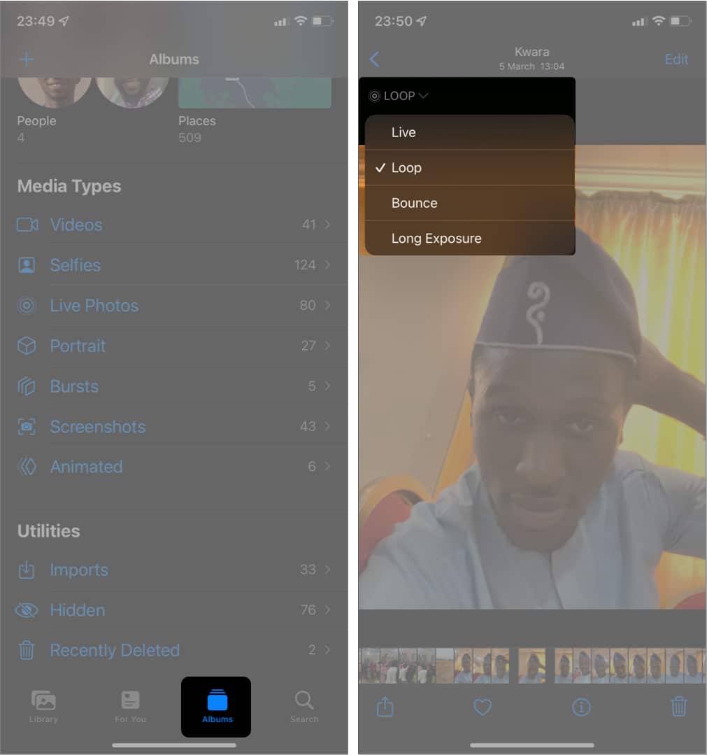 Как сделать гифку из Live Photos через приложение Photos