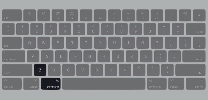 Нажмите Command + Z на клавиатуре Mac.