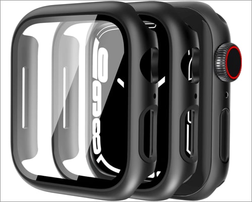 QHOHQ 2 Pack Hard PC Case Compatible with Apple Watch Series 7