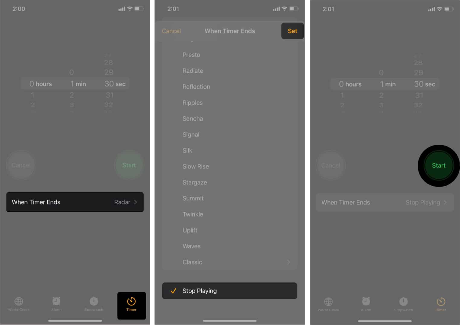 Use the Clock app to set a Spotify Sleep Timer on iPhone