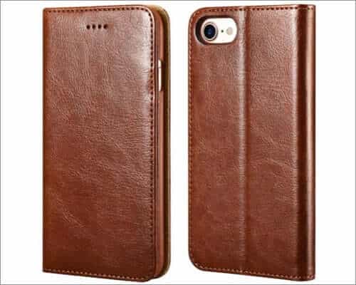 icarecase leather folio case for iphone se 2020
