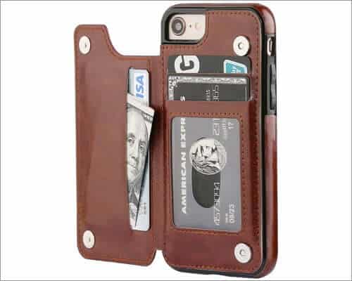 ot onetop iphone se 2020 leather wallet case