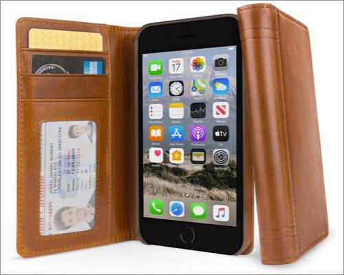 twelve south journal leather folio case for iphone se 2020