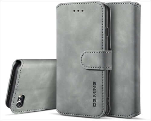 ueebai pu leather flip cover for iphone se 2020