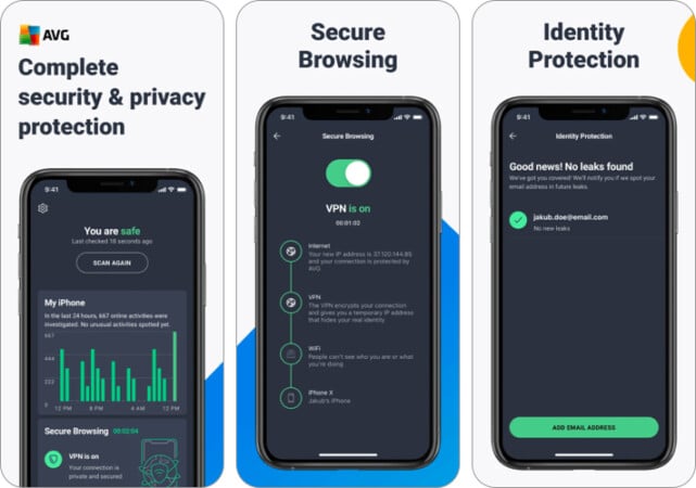 AVG Mobile Security app for iPhone