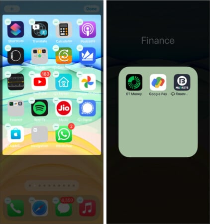 Create Smart Folders on iPhone to declutter homescreen