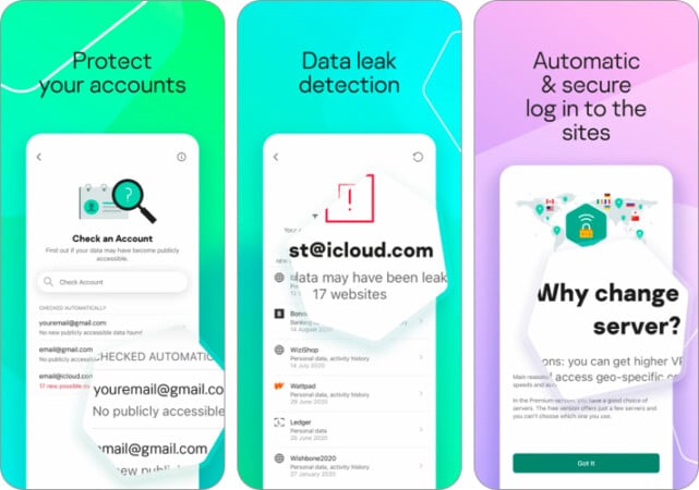 Kaspersky Security & VPN antivirus app for iPhone