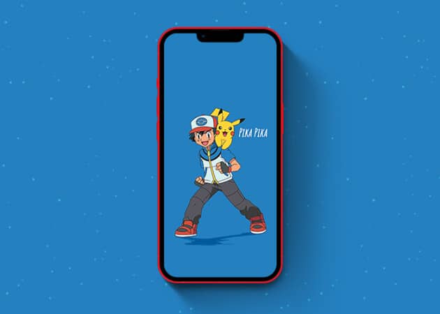Pokemon Ash and Pikachu wallpaper for iPhone