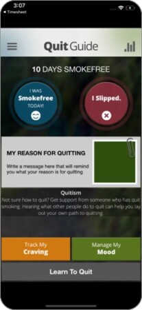 QuitGuide Quit Smoking app for iPhone