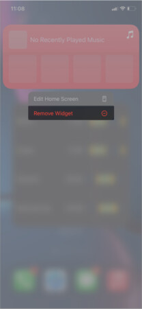 Remove the music widget on iPhone