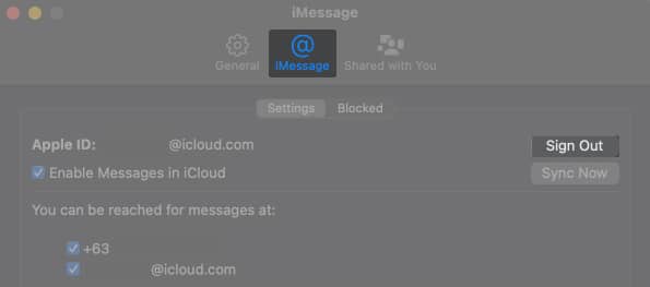 Sign out of iMessage from Mac