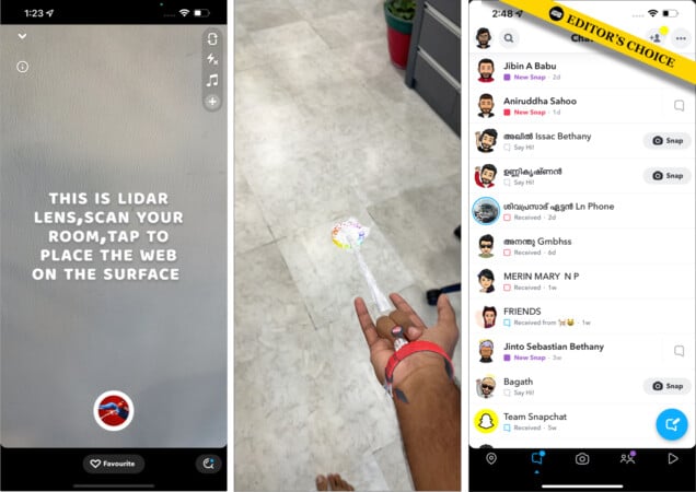 Snapchat LiDAR app for iPhone and iPad