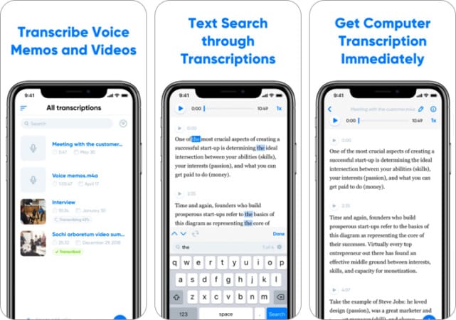 Transcribe - Speech to Text app for iPhone