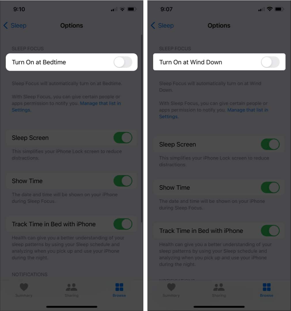 Turn off Sleep Mode permanently in iPhone's Health app