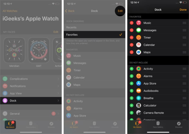 Customize Apple Watch Dock to Show Favorite Apps