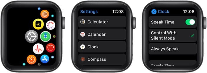 Have Apple Watch Announce Time
