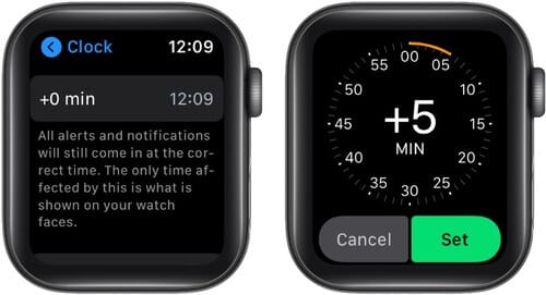 Tap 0 Min Increase Apple Watch Time and Tap Set