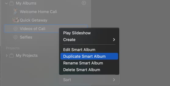 How to modify the criteria for Smart Albums