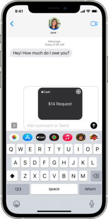 How to request payment on iPhone