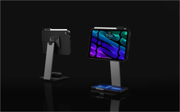 MagEZ Charging Stand can charge iPad, iPhone, and AirPods wirelessly