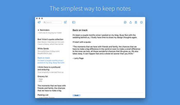 Simplenote mac note taking app screenshot Simplenote Mac Note Taking App Screenshot