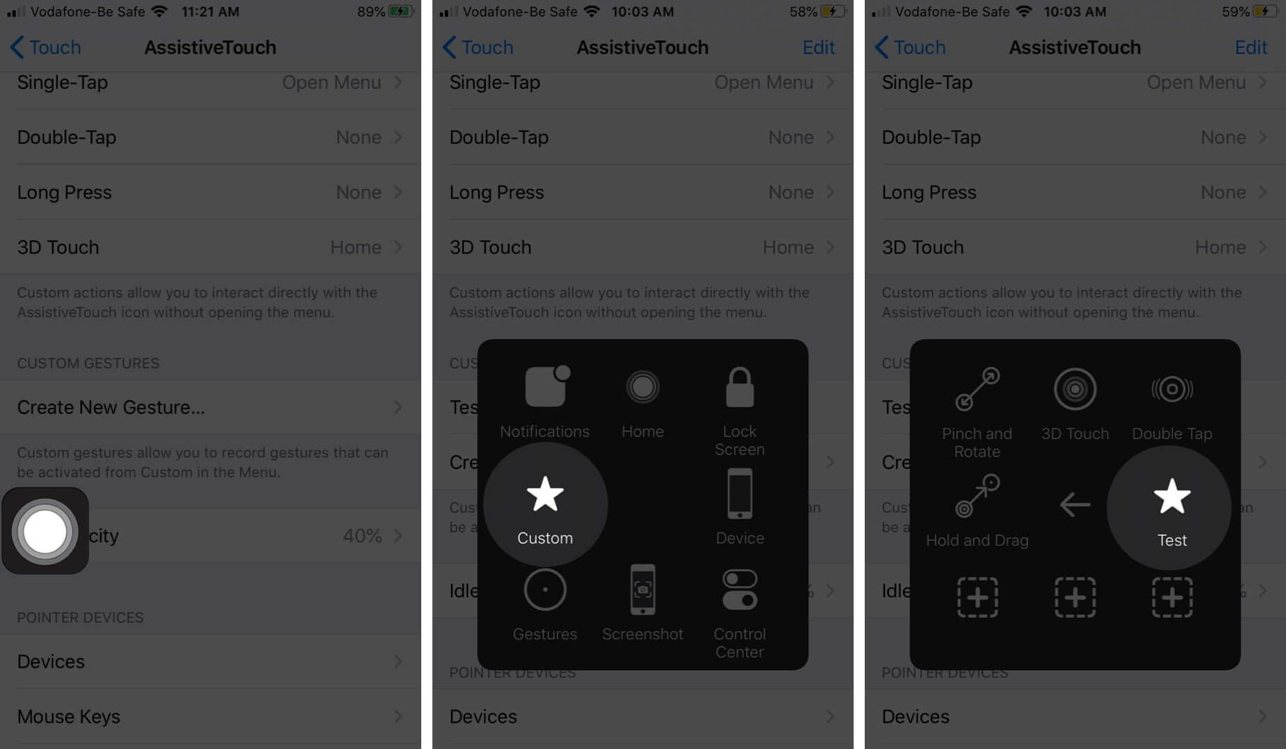 Use Custom AssistiveTouch Gesture on iPhone