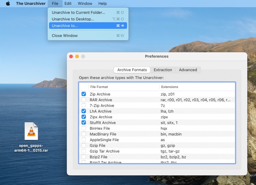 open a RAR file on Mac using Unarchiver screenshot 1
