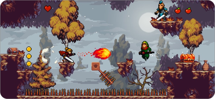 Apple Knight platformer game for iOS