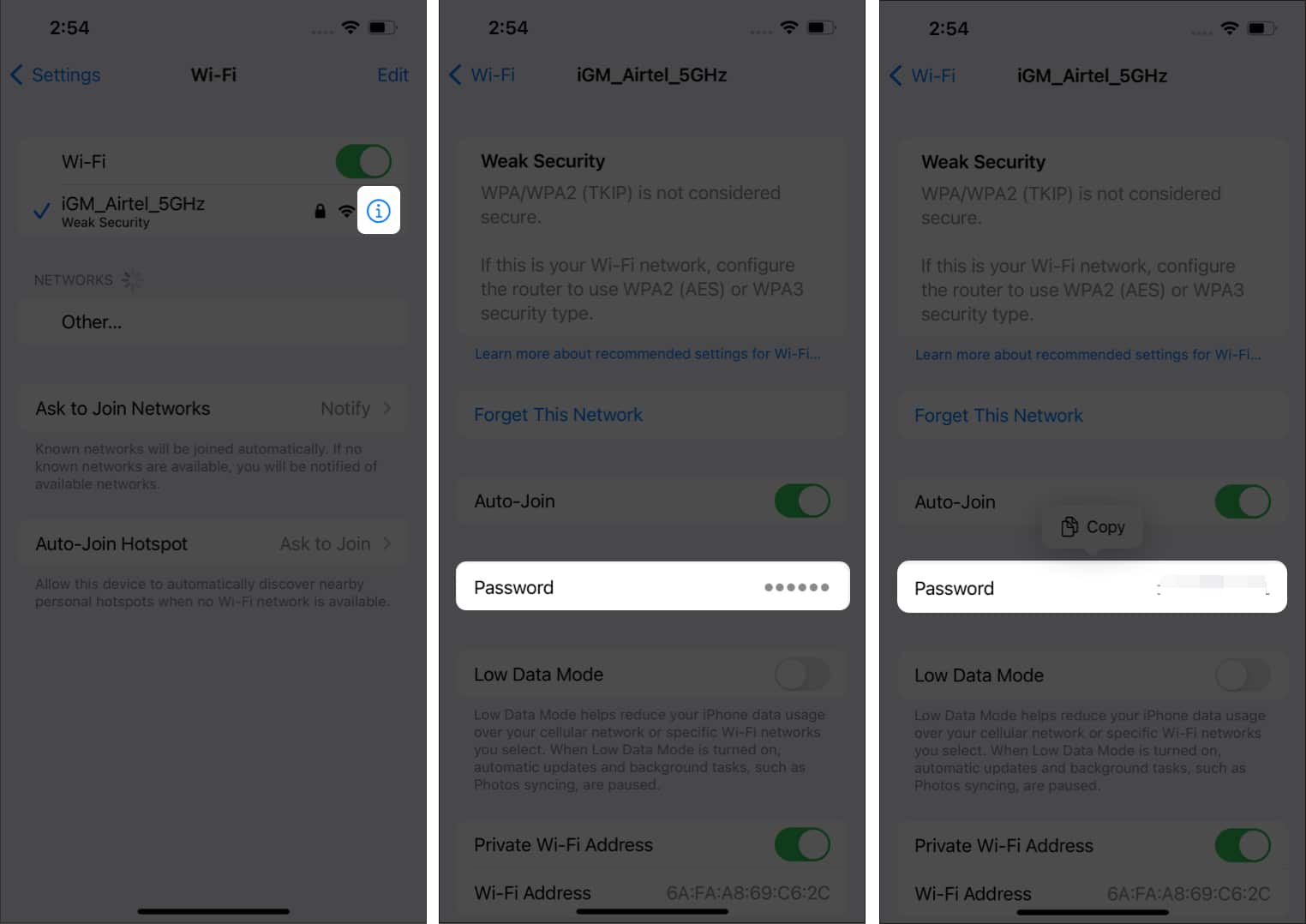 Check or Share Wi-Fi Password in iOS 16 on iPhone
