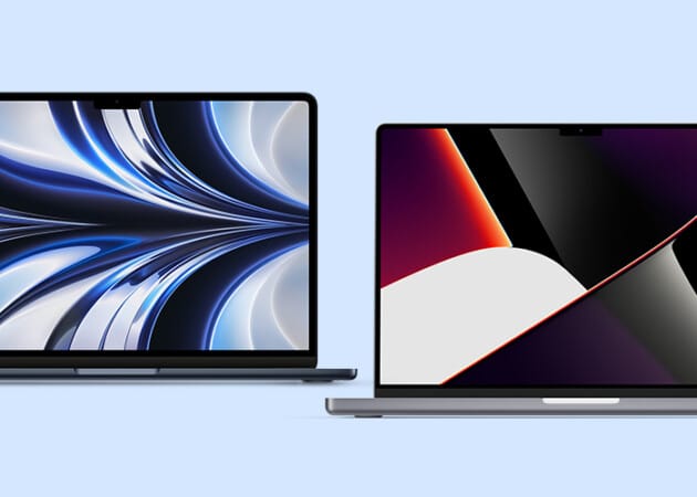 Design of the M2 MacBook Air vs M2 MacBook Pro