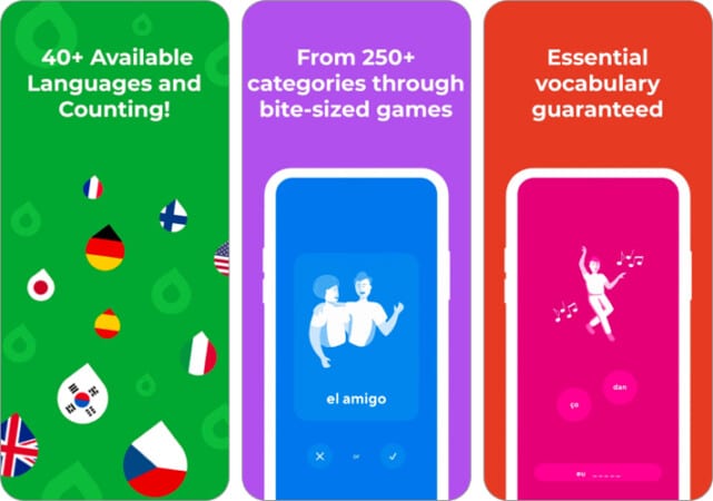 Drops language learning app for iPhone and iPad