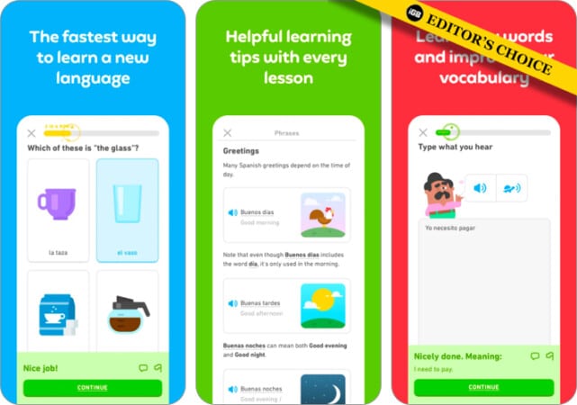 Duolingo language learning app for iPhone and iPad