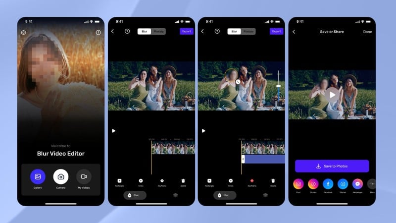 How to blur faces in a video on iPhone with Blur Video Background