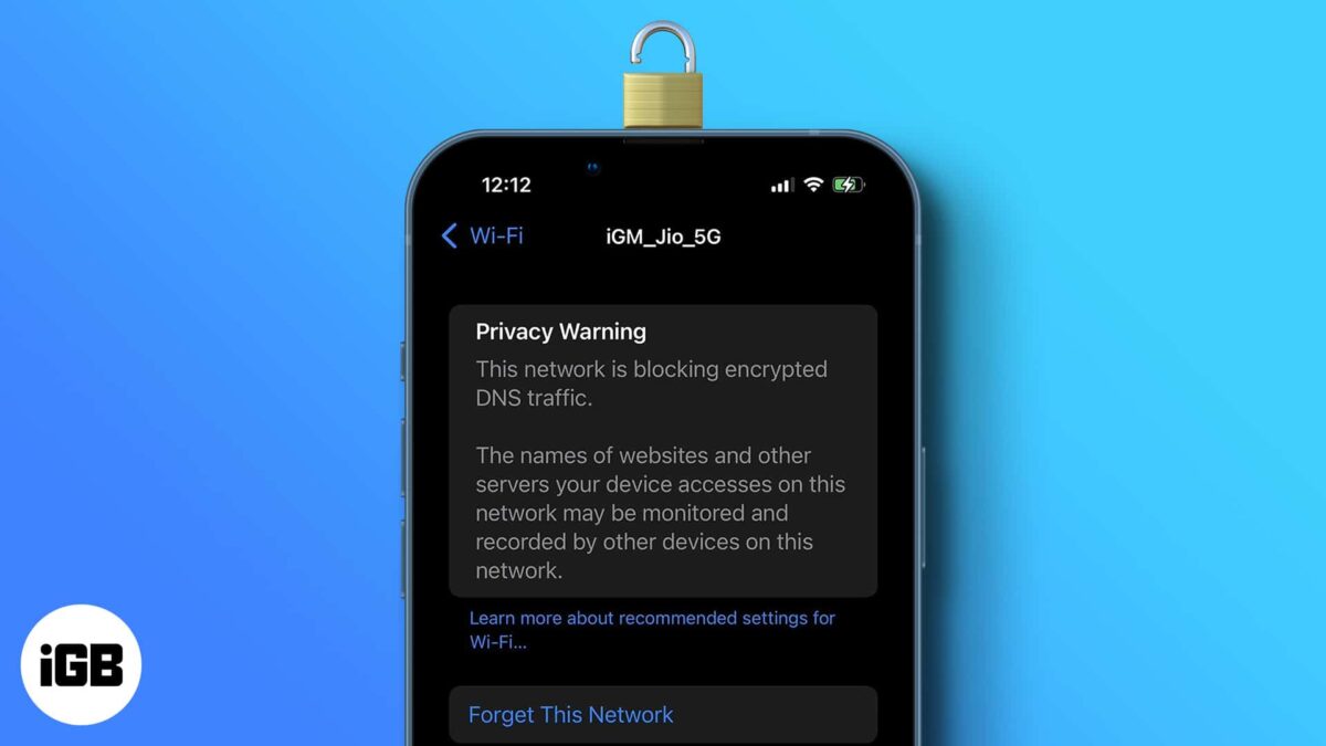 How to fix network is blocking encrypted dns traffic on ios
